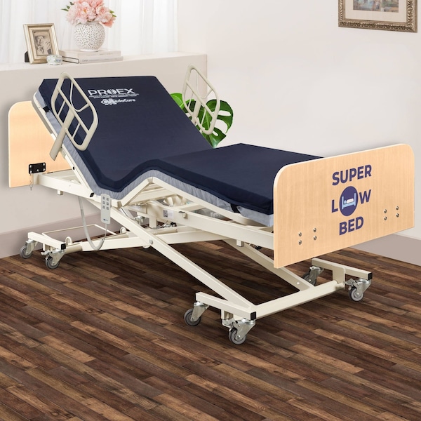 Medacure Ultra Low Hospital Bed, Fully Electric Maple MC-ULB730MP - main